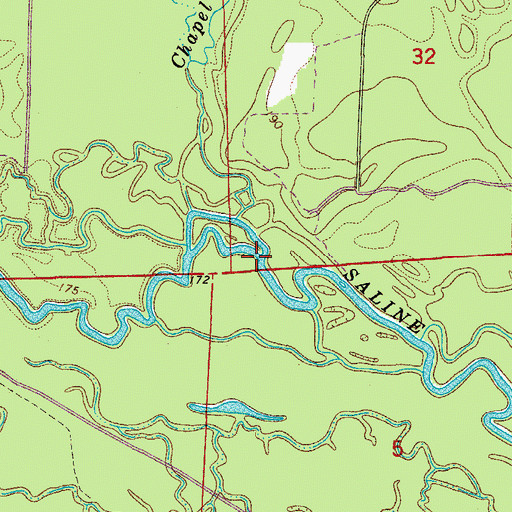 Topographic Map of Chapel Creek, AR