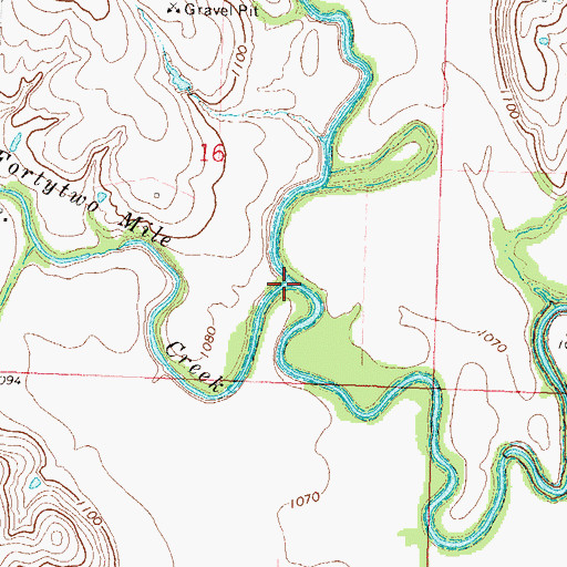 Topographic Map of Elm Creek, KS