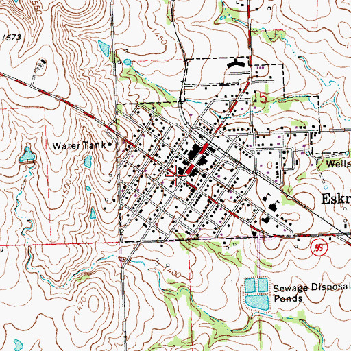 Topographic Map of Eskridge, KS