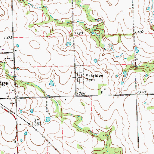 Topographic Map of Eskridge Cemetery, KS