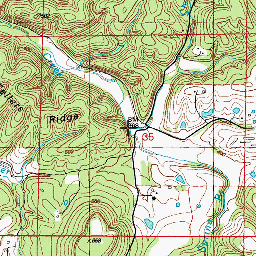 Topographic Map of Chapel Creek, AR