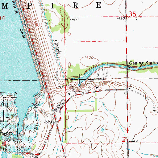 Topographic Map of Sand Creek, KS