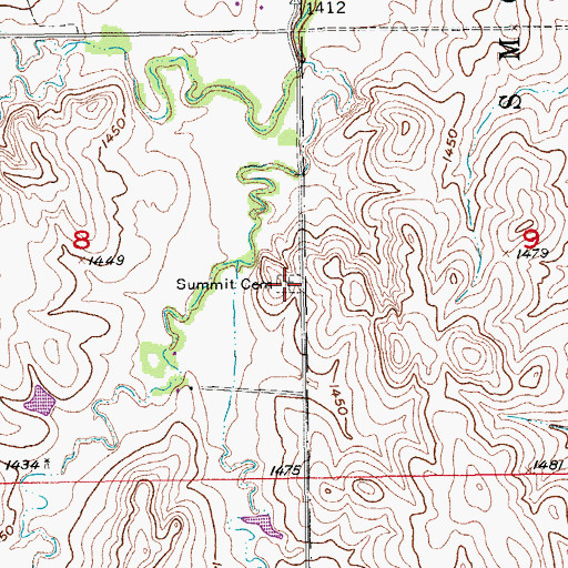 Topographic Map of Summit Cemetery, KS