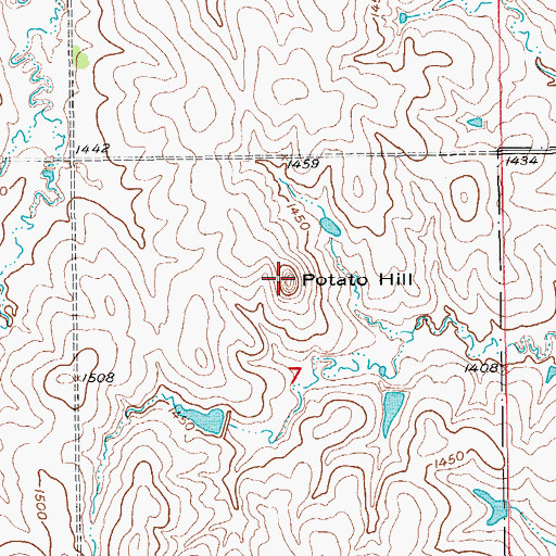 Topographic Map of Potato Hill, KS