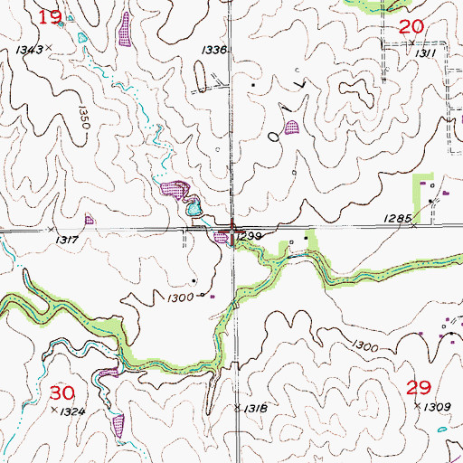 Topographic Map of Stag Creek School, KS