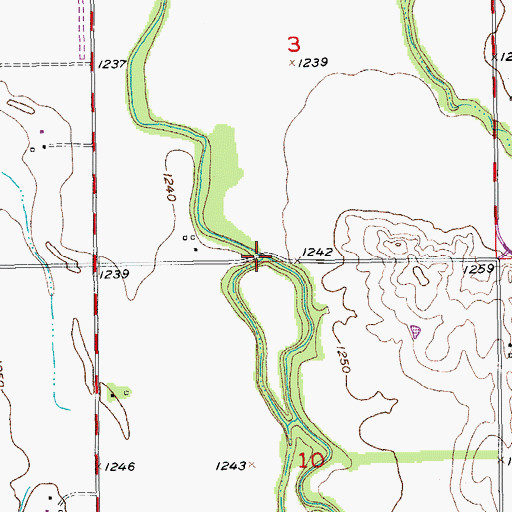 Topographic Map of Stag Creek, KS