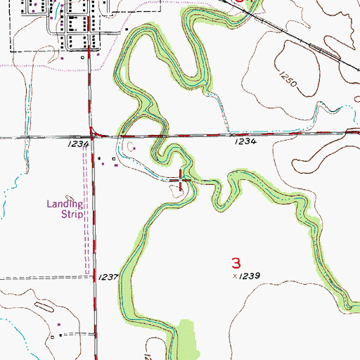 Topographic Map of Hobbs Creek, KS
