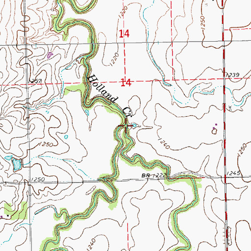 Topographic Map of West Holland Creek, KS