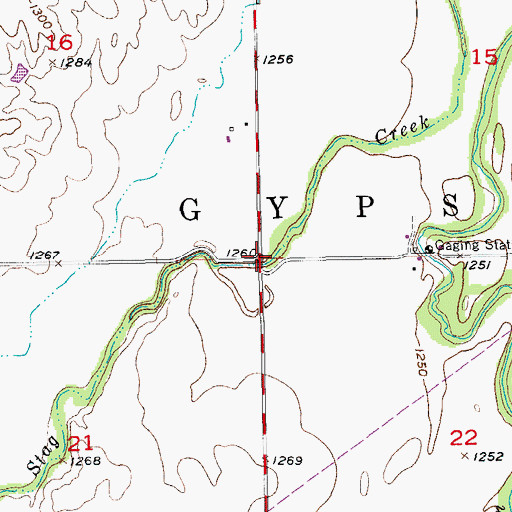 Topographic Map of Township of Gypsum, KS
