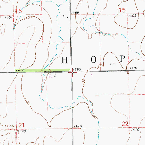 Topographic Map of Township of Hope, KS