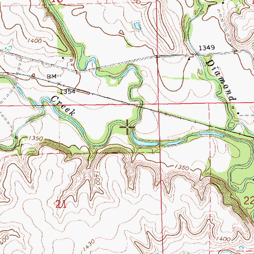 Topographic Map of Threemile Creek, KS