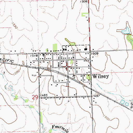 Topographic Map of Wilsey, KS