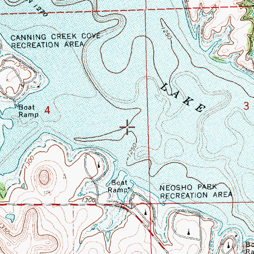 Topographic Map of Canning Creek, KS