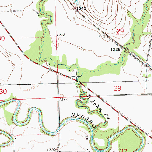 Topographic Map of Little John Creek, KS
