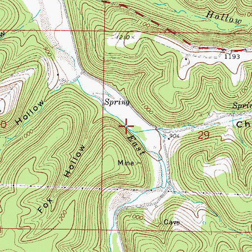 Topographic Map of Chapman Hollow, AR