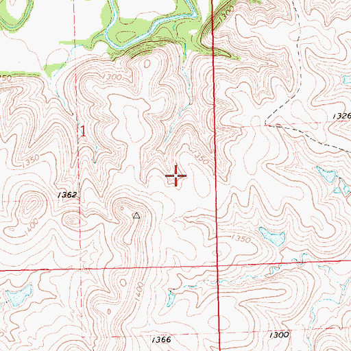 Topographic Map of Township 1, KS