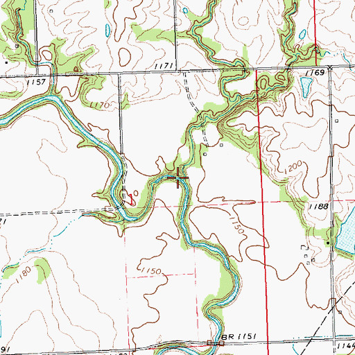 Topographic Map of Log Chain Creek, KS
