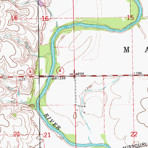 Topographic Map of Township of Marquette, KS