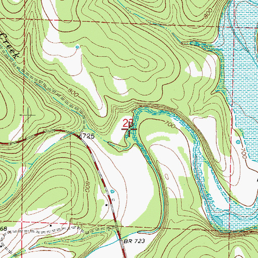 Topographic Map of Charley Creek, AR