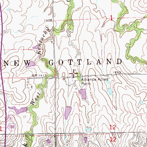 Topographic Map of Alliance Acres Park, KS