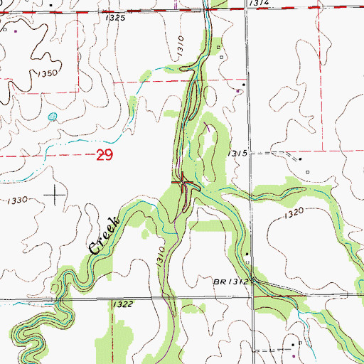 Topographic Map of South Gypsum Creek, KS