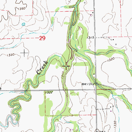 Topographic Map of Battle Creek, KS