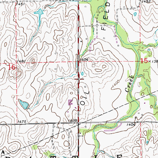 Topographic Map of Paden Oil Field, KS