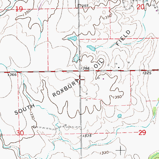 Topographic Map of South Roxbury Oil Field, KS