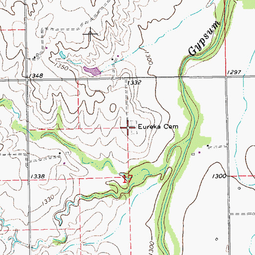Topographic Map of Eureka Cemetery, KS