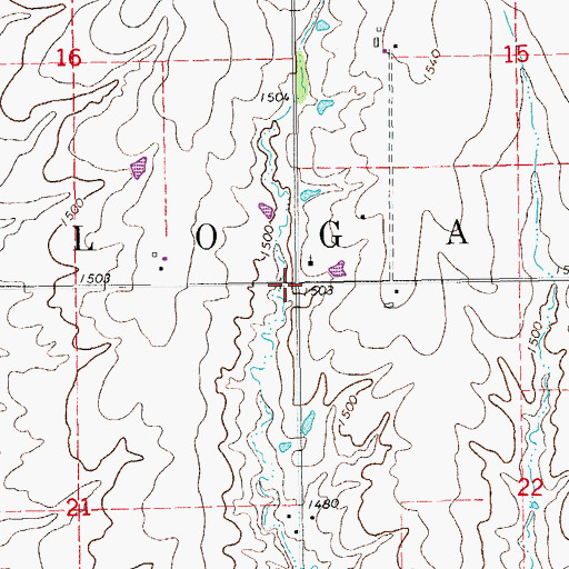 Topographic Map of Township of Logan, KS