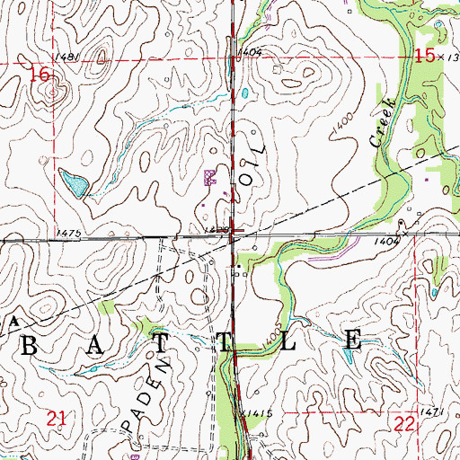 Topographic Map of Township of Battle Hill, KS