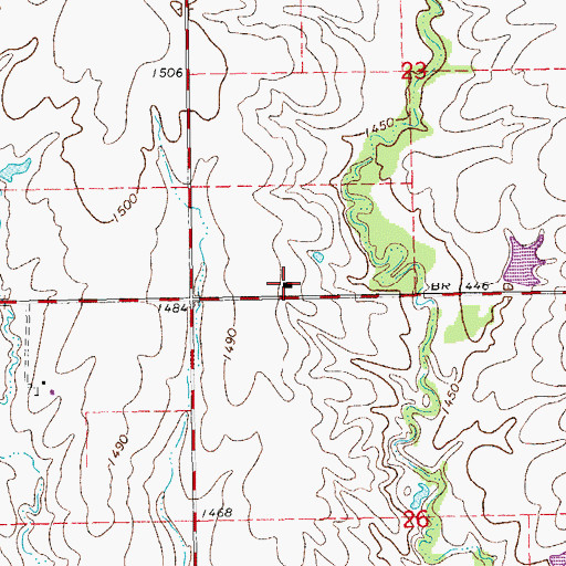 Topographic Map of Grand Central School, KS