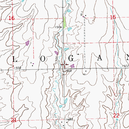 Topographic Map of Friedenstal Church, KS