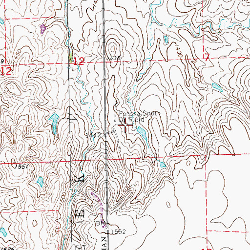 Topographic Map of Fanska South Oil Field, KS
