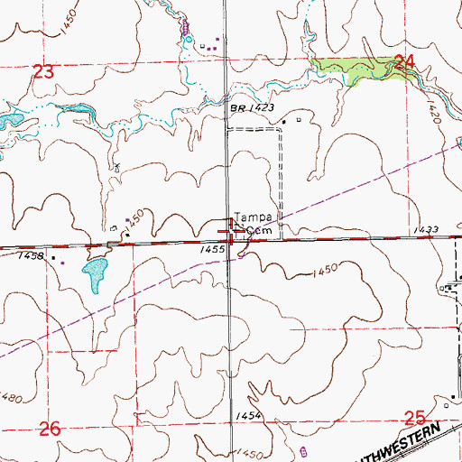 Topographic Map of Hackler Community Cemetery, KS
