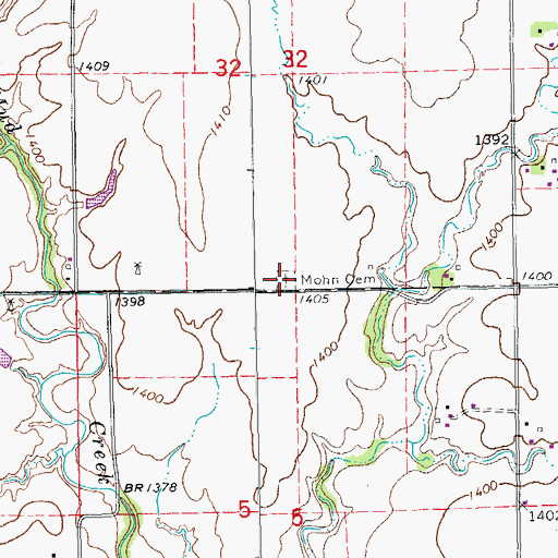 Topographic Map of Mohn Cemetery, KS
