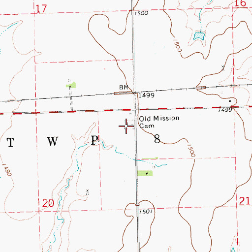 Topographic Map of Swedish Mission Cemetery, KS