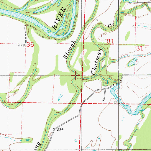 Topographic Map of Chatman Creek, AR