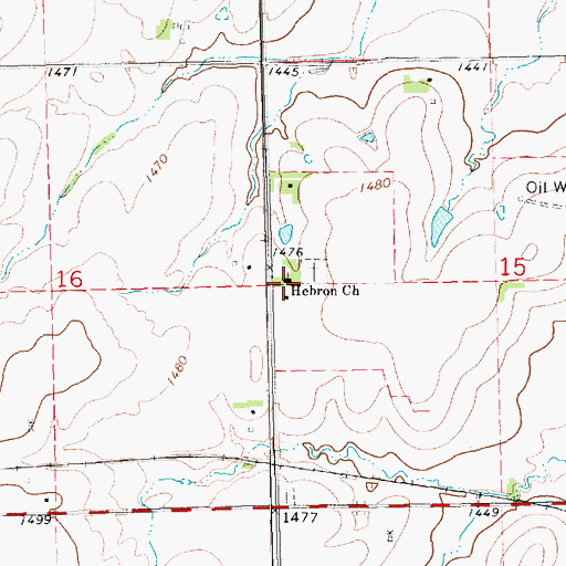 Topographic Map of Hebron Lutheran Church, KS