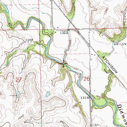 Topographic Map of Dodds Creek, KS