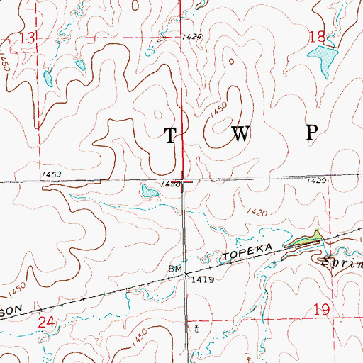 Topographic Map of Township 8, KS
