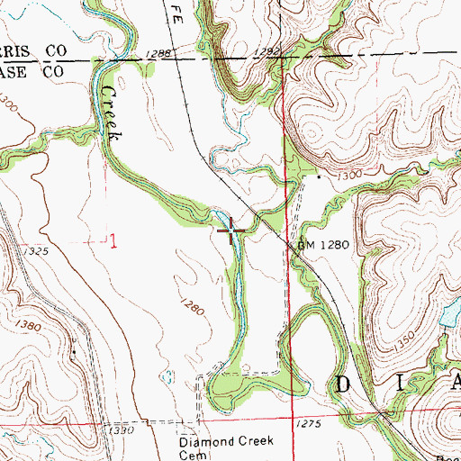 Topographic Map of School Creek, KS