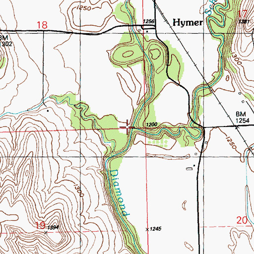 Topographic Map of Schaffer Creek, KS