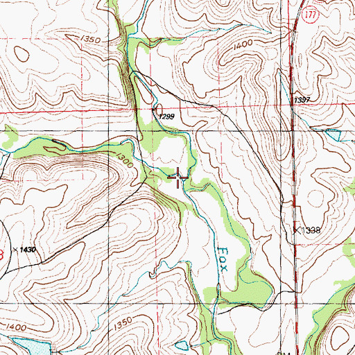 Topographic Map of Palmer Creek, KS