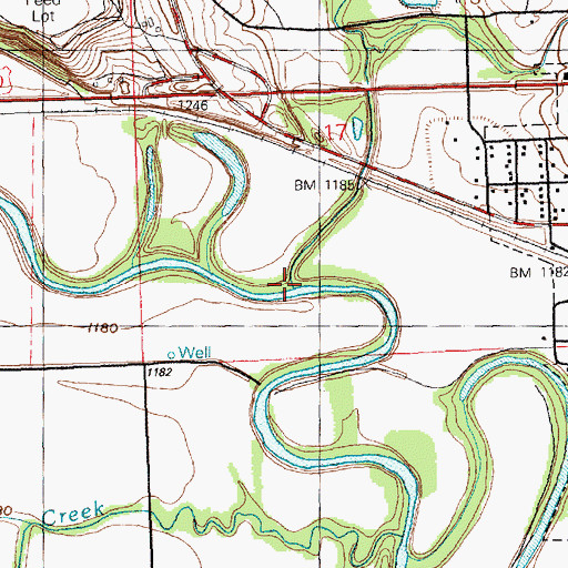 Topographic Map of Fox Creek, KS