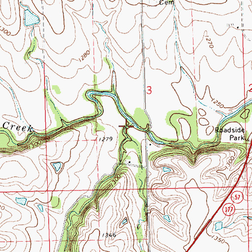 Topographic Map of Spring Creek, KS