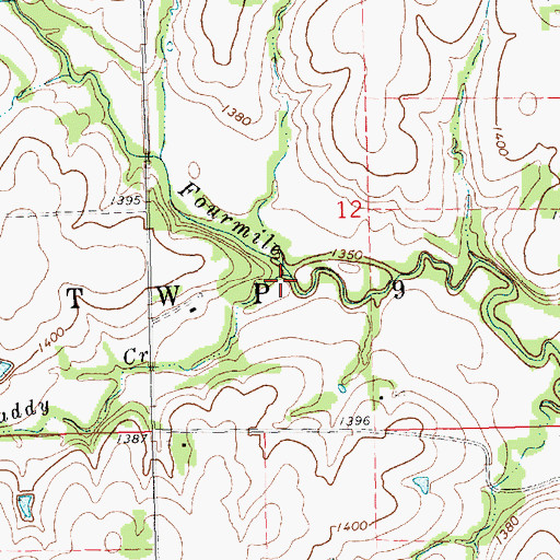 Topographic Map of Paddy Creek, KS