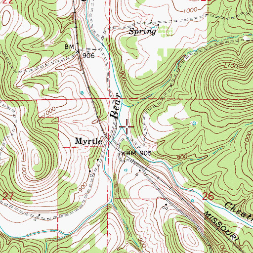 Topographic Map of Cheatham Creek, AR