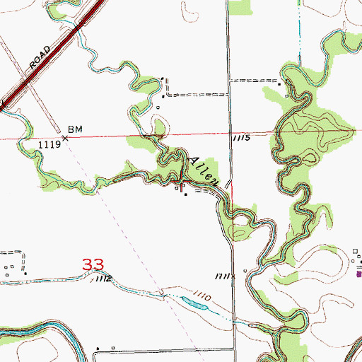 Topographic Map of Troublesome Creek, KS