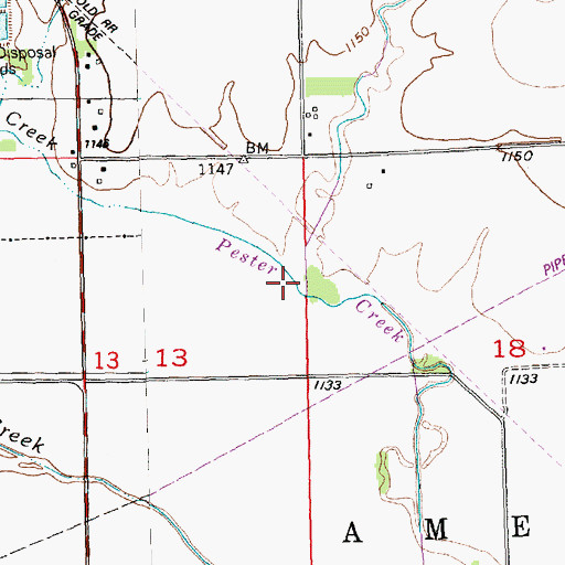 Topographic Map of Pester Creek, KS